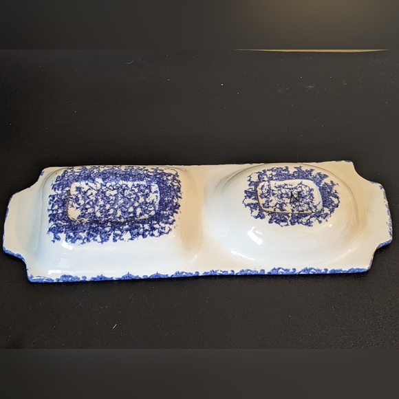 NWOB Molly Dallas Spatterware Pottery Divided Condiment Server Dish Tray - Picture 3 of 3